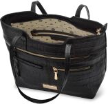 Monnari velká dámská městská kabelka shopper lodička na rameno croco - černá - 4