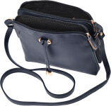 Klasická crossbody kabelka s dlouhým popruhem dvoukomorová - tmavě modrá - 3