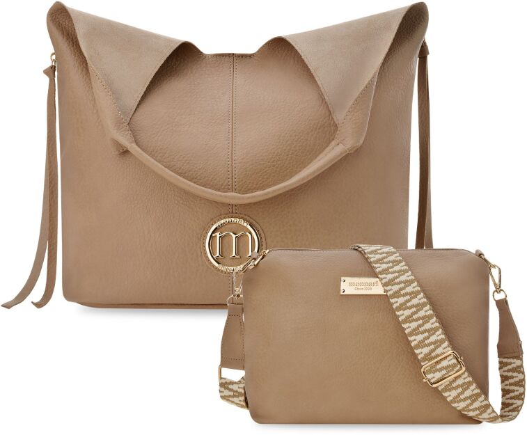 Monnari dámská taška pytel shopper volná kabelka 2v1 + crossbody taška - béžová