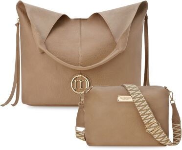 Monnari dámská taška pytel shopper volná kabelka 2v1 + crossbody taška - béžová