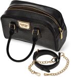 Monnari elegantní klasická dámská malá kabelka do ruky a na rameno s řetízkem a vzorem kůže croco - černá - 3