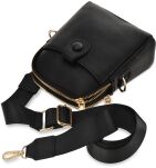 VICTORIA&CO malá dámská městská dvoukomorová crossbody kabelka na telefon peněženka - černá - 3