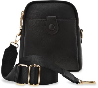 VICTORIA&CO malá dámská městská dvoukomorová crossbody kabelka na telefon peněženka - černá