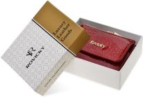 Lakovaná dámská peněženka malá peněženka se sponou RFID - červená - 4