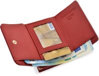 Lakovaná dámská peněženka malá peněženka se sponou RFID - červená - 2