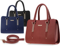 Pevná dámská kabelka shopper - červená - 6