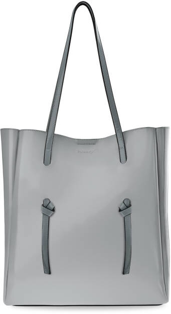 Lakovaná dámská kabelka monnari prostrona shopperka s originálními úchyty + organizér květy - šedý