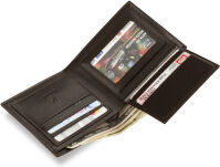 Moderní horizontální pánská peněženka hnědá - 6