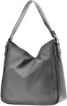 Dámská objemná kabelka shopper taška pytel s dvěma páskami - šedý - 2