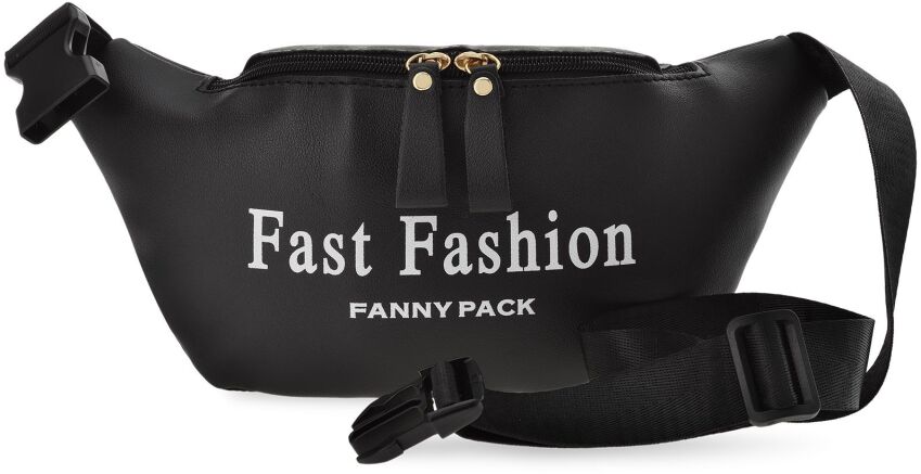 Dámská crossbody černá kabelka módní bederní eldvinka taštička z eko kůže