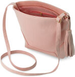 Univerzální crossbody kabelka s třásněmi boho - růžová - 3