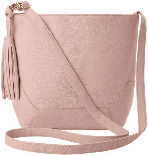 Univerzální crossbody kabelka s třásněmi boho - růžová