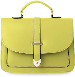 Pevný dámský kufřík kabelka pastelové barvy žlutá