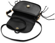 Unikátní malé dámská klasická listonoška s klíčenkami přívěsek půlměsíc - černá - 3