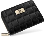 Rovicky prošívaná malá dámská peněženka, dárková kabelka z ekologické kůže - černá - 2
