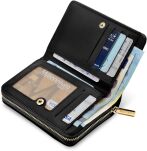 Rovicky prošívaná malá dámská peněženka, dárková kabelka z ekologické kůže - černá - 5