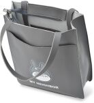 Funkční shopper dámská kabelka s vtipným potiskem - šedá - 3