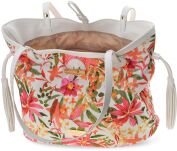 Top Secret velká dámská taška prostorná květinová taška přes rameno A4 s květinovým vzorem - bílá - 3