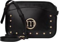 Monnari elegantní dámská crossbody malá kabelka s cvočky a nýty dvoukomorová lakovaná - černá - 5