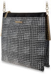 Elegantní dámská crossbody kabelka Monnari s motivem kohoutí stopy – černá - 2