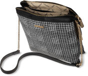 Elegantní dámská crossbody kabelka Monnari s motivem kohoutí stopy – černá - 3