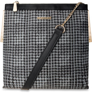 Elegantní dámská crossbody kabelka Monnari s motivem kohoutí stopy – černá