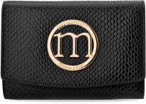 Monnari malá dámská peněženka s klopou se vzorem kůže elegantní peněženka - černá - 4