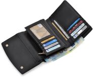 Monnari malá dámská peněženka s klopou se vzorem kůže elegantní peněženka - černá - 2