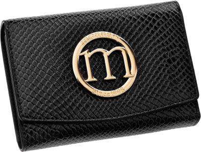 Monnari malá dámská peněženka s klopou se vzorem kůže elegantní peněženka - černá
