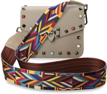 Italská listonoška s barevnými cvočky pásek aztécký vzor vera pelle růžová