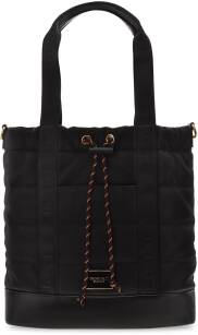Monnari monnari sportovní prošívaná shopper velká prostorná dámská měkká taška městská taška přes rameno - černá
