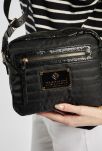 Monnari jednokomorová dámská měkká prošívaná kabelka crossbody - černá - 5