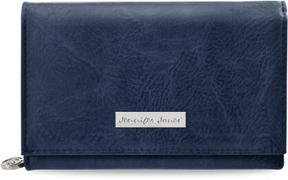Dámská peněženka jennifer jones prostorná peněženka se zipem mramorová kůže - námořnická modrá