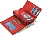 Dámská kožená peněženka jennifer jones pojemná portmonetka na zip s ochranou karty rfid - 5