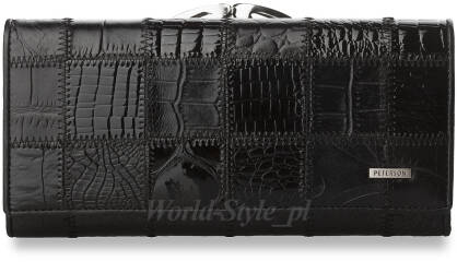 Elegantní dámské kožená peněženka přírodní, PETERSON - Černá