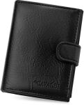 Pánská ekologická kožená peněženka 4U CAVALDI na karty a mince - černá - 6