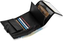 Pánská ekologická kožená peněženka 4U CAVALDI na karty a mince - černá - 3