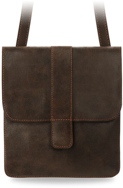Klasická dámská kabelka crossbody - 100% kůže - hnědá