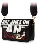 Sportovní listonoška s potiskem mládežnická dámská kabelka s graffiti – černá - 2