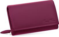 MONEY MAKER dámská prostorná kožená peněženka na zip velká měkká kožená peněženka s ochranou RFID - růžová - 2