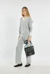 Monnari prošívaná kabelka s klopou crossbody městská taška s přívěskem - černá - 6