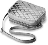 Prošívaná malá dámská kabelka stříbrná - 2