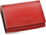 Klasická dámská peněženka cavaldi malá kožená peněženka harmonika rfid secure - červená - 2