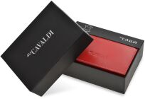 Klasická dámská peněženka cavaldi malá kožená peněženka harmonika rfid secure - červená - 3