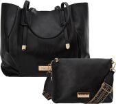 Monnari dámská taška pytel shopper volná kabelka 2v1 + crossbody - černá - 6