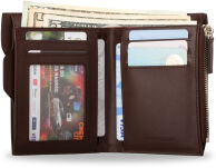 Pánská kožená peněženka přírodní kůže hnědá - zlatá - 5
