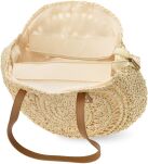 Velká pletená dámská kabelka košík na léto pláž - béžová - 3