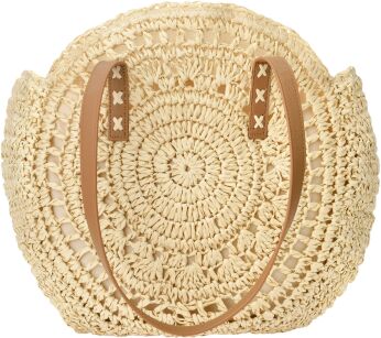 Velká pletená dámská kabelka košík na léto pláž - béžová