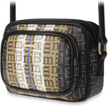 Stylová dámská kabelka monnari taška na dlouhém popruhu fullprint vzor logo - béžovo-černá - 2