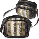 Stylová dámská kabelka monnari taška na dlouhém popruhu fullprint vzor logo - béžovo-černá - 4